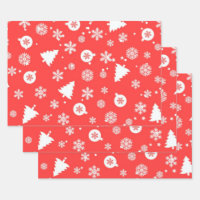 Minimalist White Christmas Wrapping Paper Sheets