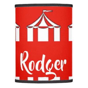 Red and white circus tents lamp shade