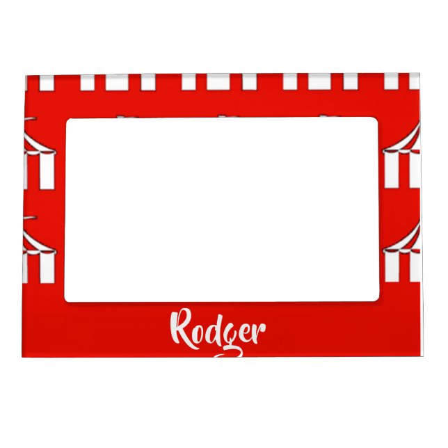 Red and white circus tents magnetic frame (Front)