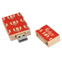 Red and white circus tents wood flash drive