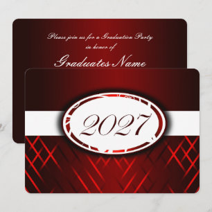 Red and White Class of 2027 Party Invitation
