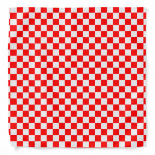 Red And White Classic Checkerboard Bandana