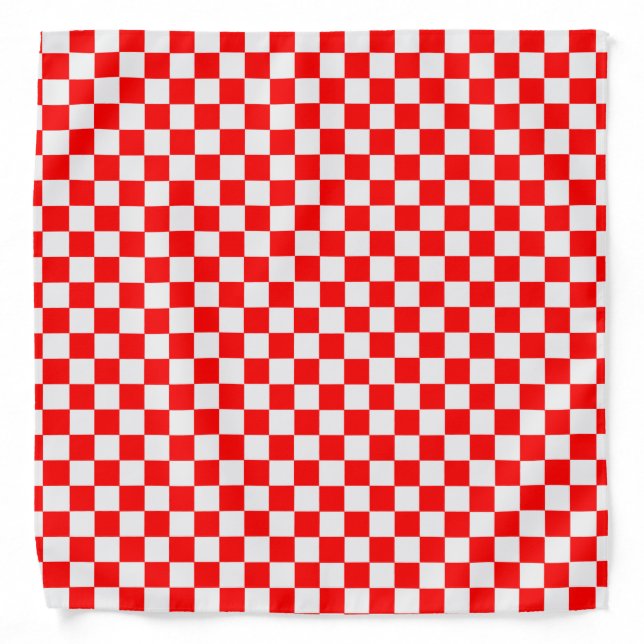 Red And White Classic Checkerboard Bandana (Front)