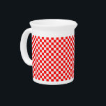 Red And White Classic Checkerboard by STaylor Beverage Pitcher<br><div class="desc">Red and white checkerboard pitcher. Images Copyright © Shirley Taylor. All Rights Reserved.</div>