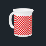Red And White Classic Checkerboard by STaylor Beverage Pitcher<br><div class="desc">Red and white checkerboard pitcher. Images Copyright © Shirley Taylor. All Rights Reserved.</div>