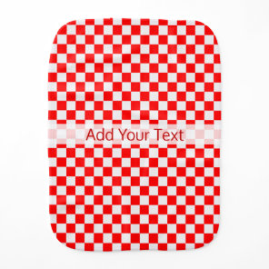 Red And White Classic Checkerboard by STaylor Burp Cloth