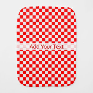 Red And White Classic Checkerboard by STaylor Burp Cloth