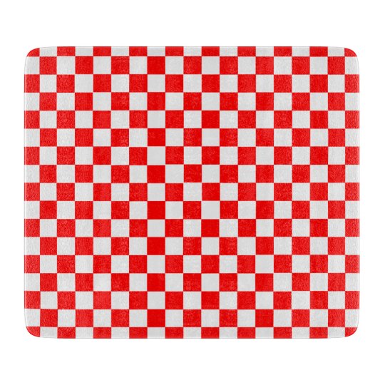 Red And White Classic Checkerboard by STaylor Cutting Board | Zazzle.com