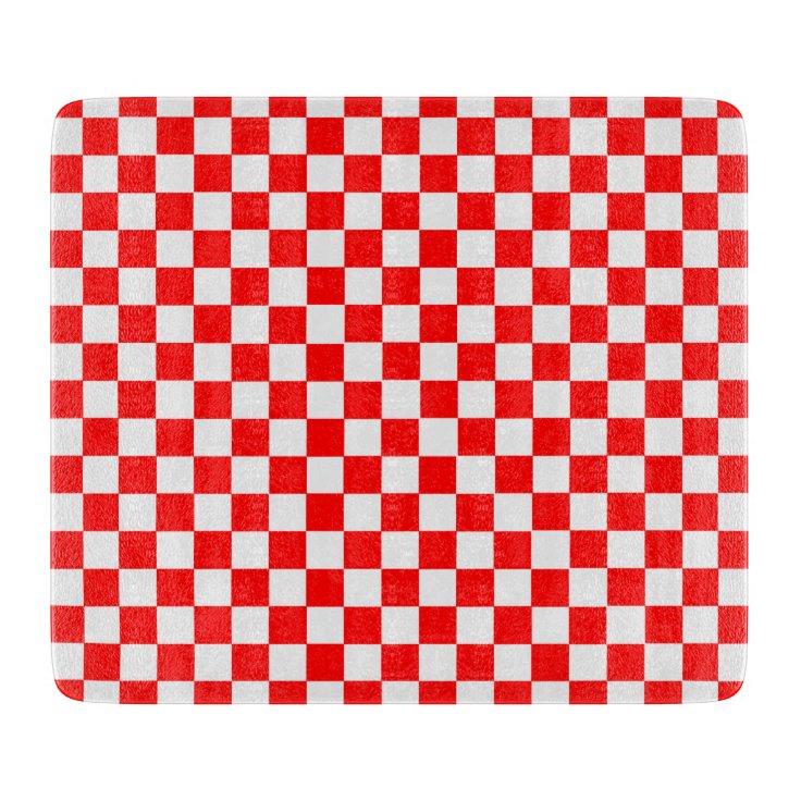 Red And White Classic Checkerboard By STaylor Cutting Board | Zazzle