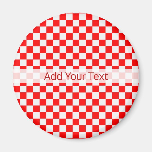 Red and White Classic Checkerboard by STaylor Magnet (Front)