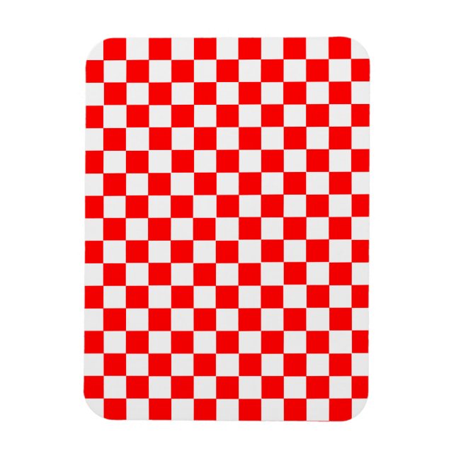 Red And White Classic Checkerboard by STaylor Magnet (Vertical)