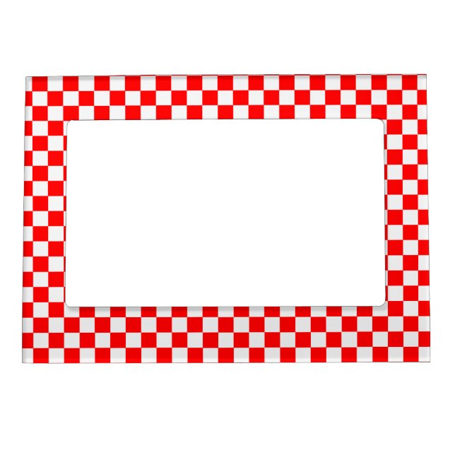 Red And White Classic Checkerboard by STaylor Magnetic Photo Frame (Front)
