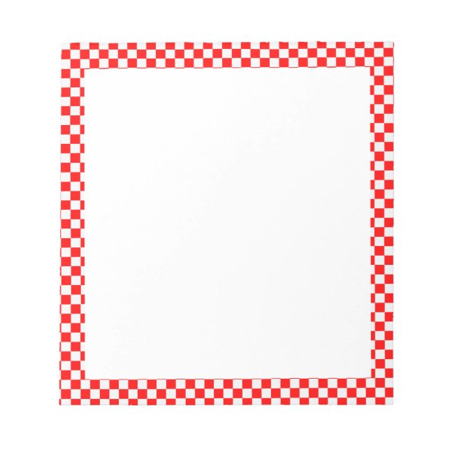 Red And White Classic Checkerboard by STaylor Notepad (Front)