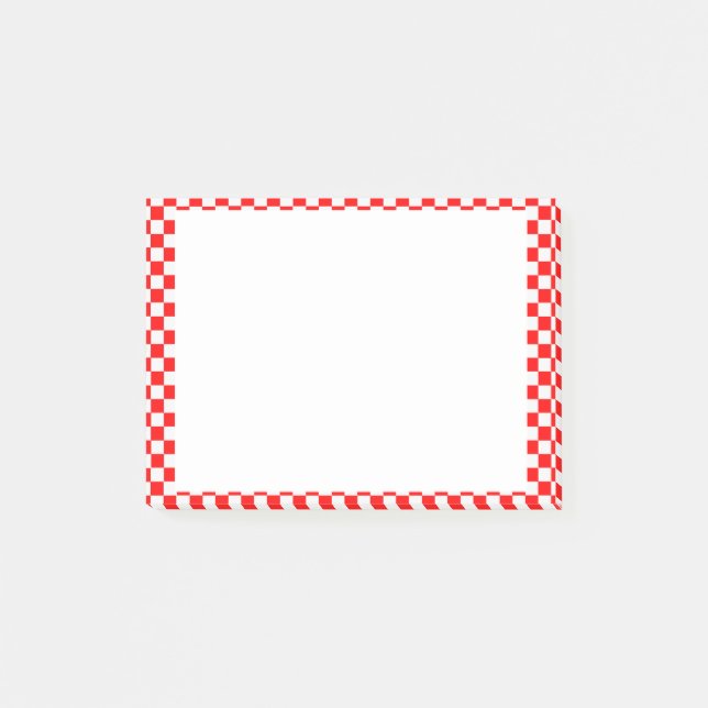 Red And White Classic Checkerboard by STaylor Post-it Notes (Front)