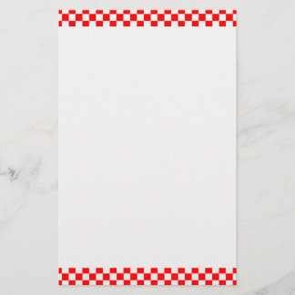 Red And White Classic Checkerboard by STaylor Stationery