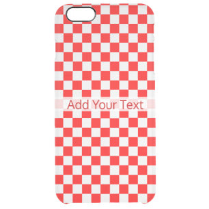 Red and White Classic Checkerboard by STaylor Clear iPhone 6 Plus Case