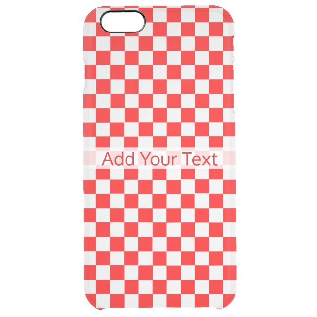 Red and White Classic Checkerboard by STaylor Uncommon iPhone Case (Back)
