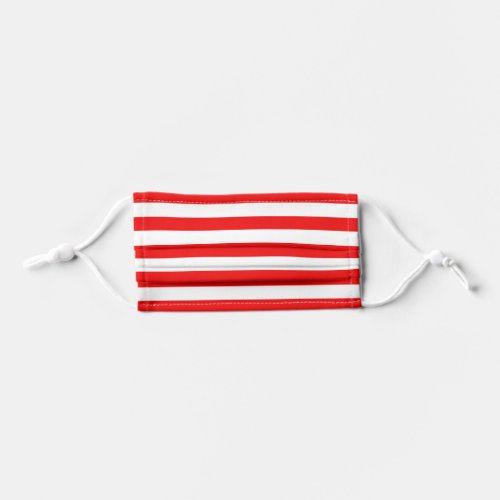 Red and White Cloth Face Mask with Filter Slot 