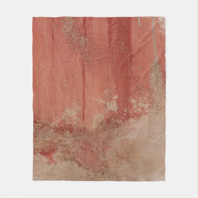 RED AND WHITE CONCRETE WALL FLEECE BLANKET (Front)