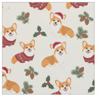 Red and White Corgi Christmas Sweaters Santa Hats
