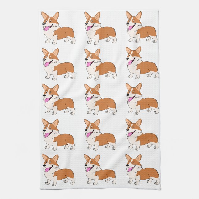 Red and white Corgis Towel (Vertical)
