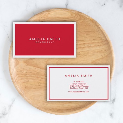 Red and White Corporate Modern Professional Business Card