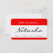 Red and White Corporate Name Tag - Business Card (Front/Back)