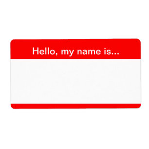 Red and White Corporate Name Tag - Label