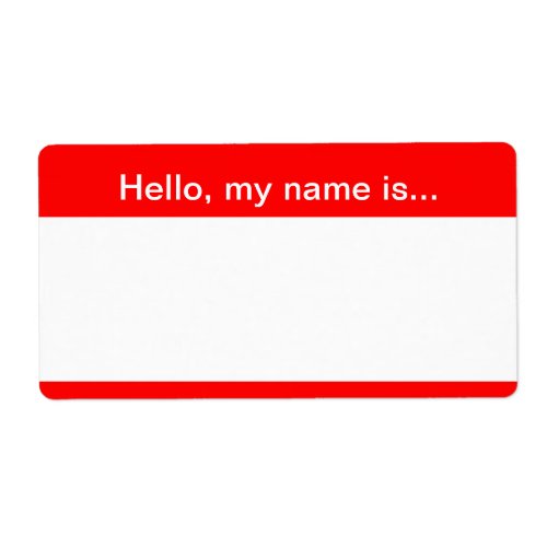 Red and White Corporate Name Tag _ Label
