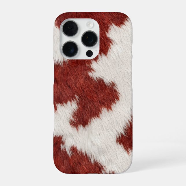 red and white cow skin texture iPhone case (Back)