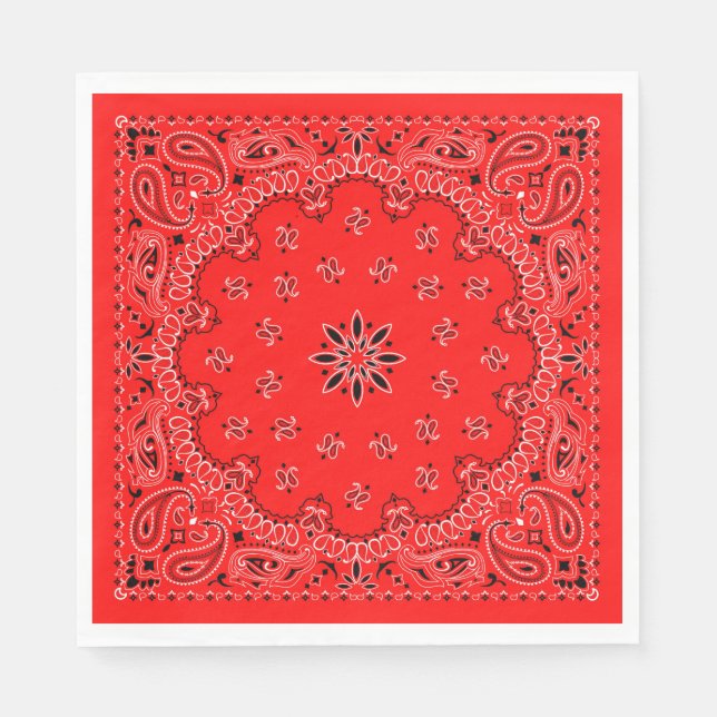 Red and White Cowboy Bandana Napkins (Front)