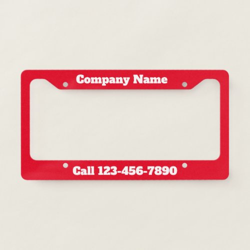 Red and White Create Your Own Marketing License Plate Frame