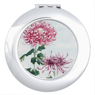 Red and White Crysanthemums Compact Mirror