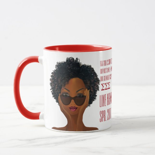Red and White Custom Greek Sorority Gift Mug (Left)