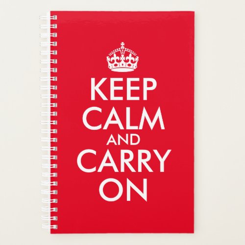 Red and White Custom Keep Calm and Carry On Planner