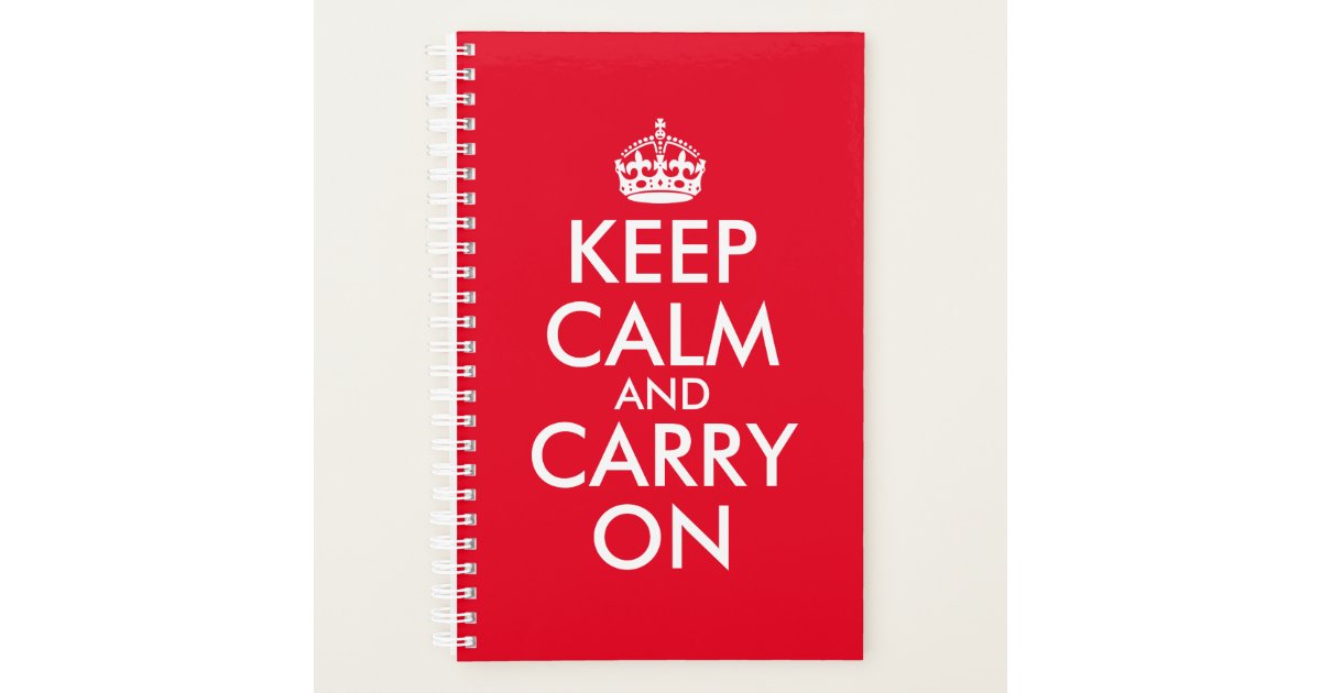 Red and White Custom Keep Calm and Carry On Planner ...
