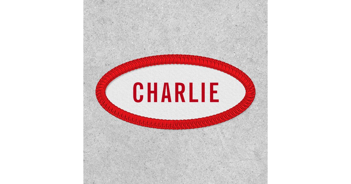Red and white custom name patches | Zazzle