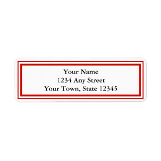 Red and White Custom Return Address Label