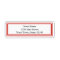 Red and White Custom Return Address Label