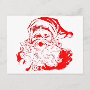 Red and White Custom Santa Clause Saint Nicholas Holiday Postcard