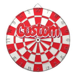 Red And White Customizable Text Dart Board