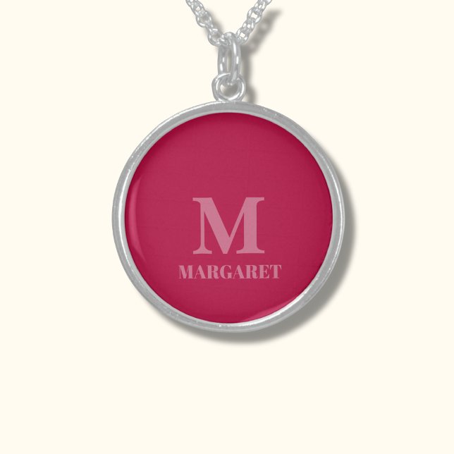 red and white customized name initial necklace (Creator Uploaded)