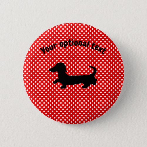 Red and White Dachshund Button Pin