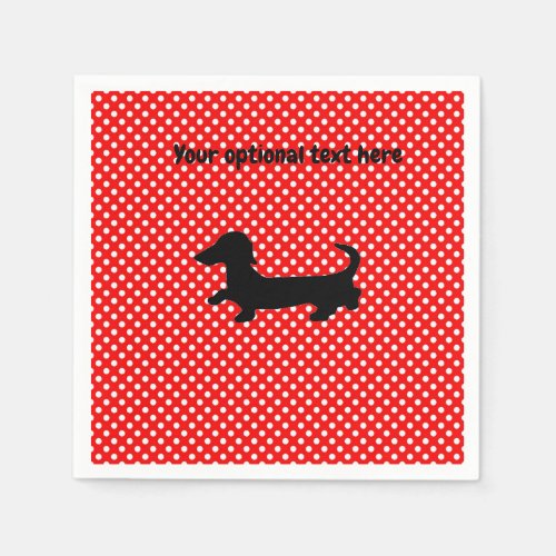 Red and White Dachshund Paper Party Napkins