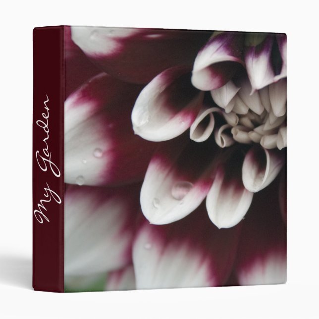 Red and White Dahlia Petals Binder (Front/Spine)