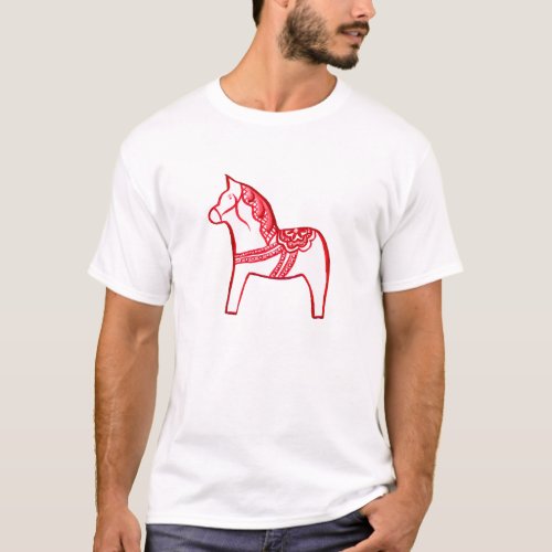 Red and White Dala Horse Shirt