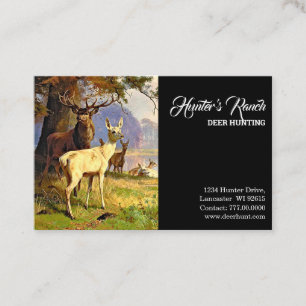 Red And White Deer Near A Forest Pond Hunting Business Card