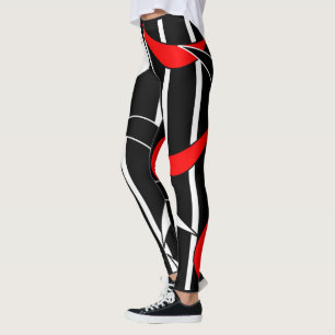 Red and white details leggings
