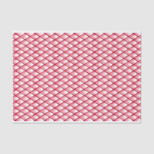 Red and White Diagonal Plaid Tissue Paper