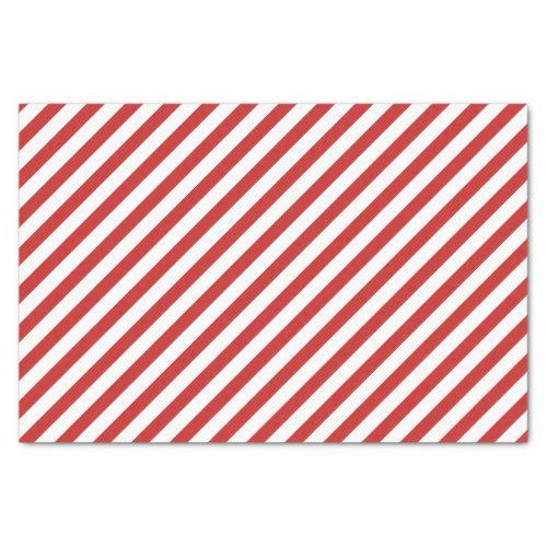 Red and White Diagonal Stripe Pattern Tissue Paper
